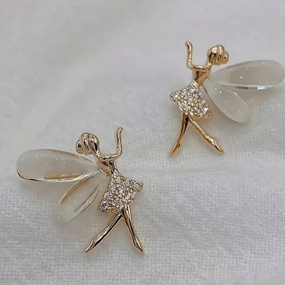 Goldtone Fairy Earrings - Picture 2 of 4